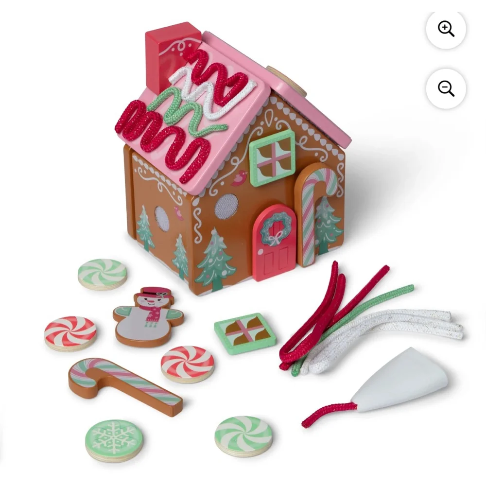 NEW Melissa & Doug Gingerbread House Play Set One Size Brown Pink